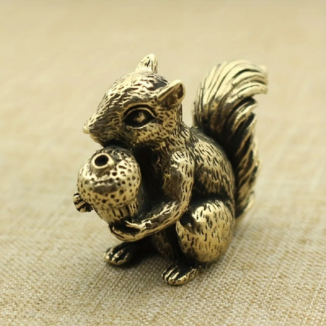 Squirrel Ornament Solid Copper Figurines Brass Tea Pet Incense Holder