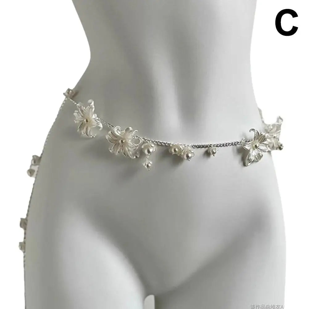 Multilayer Pearl Waist Chain Belt Body Jewellery