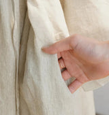 Evie's Vintage French Style Cotton Linen Dress Long Sleeveless Loose Wrap