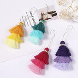 1/2pcs Cotton Tassels for Crafts Tri-Layered Tassels with Hanging Loop for Crafts Jewelry Making Bookmark Clothing  Accessories
