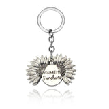 You Are My Sunshine Keyring Open Locket Sunflower Pendant