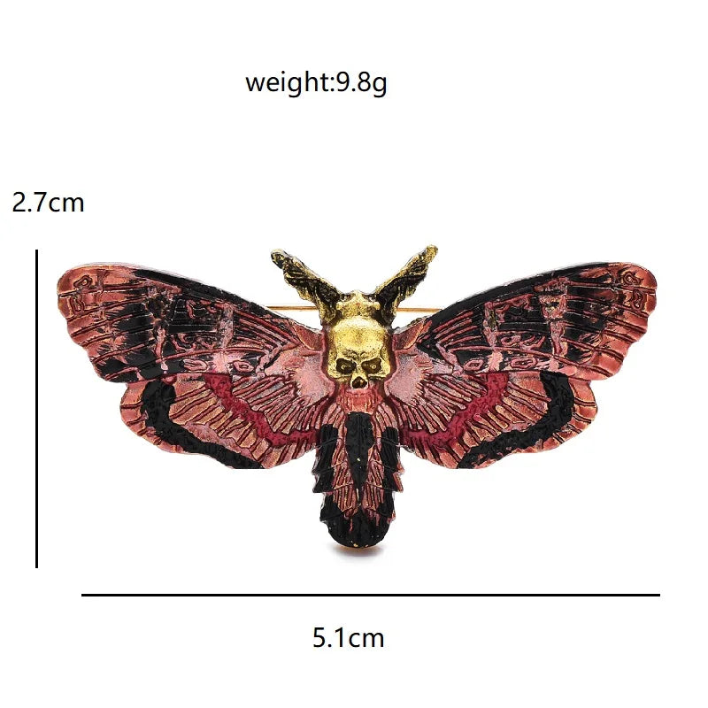 Enamel Death Moth Brooches Pins