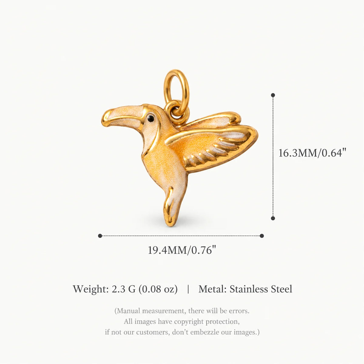 Enamel Bird Pendant Charms Necklace Bracelet DIY Jewellery Making Findings