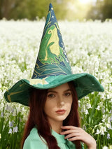 Mint Green Nouveau Moon Frog Witch Hat