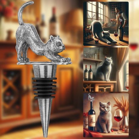 The Library Cat Wine Stopper