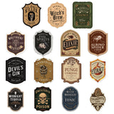 15pcs Vintage Halloween Bottle Label Stickers Apothecary Potion Props