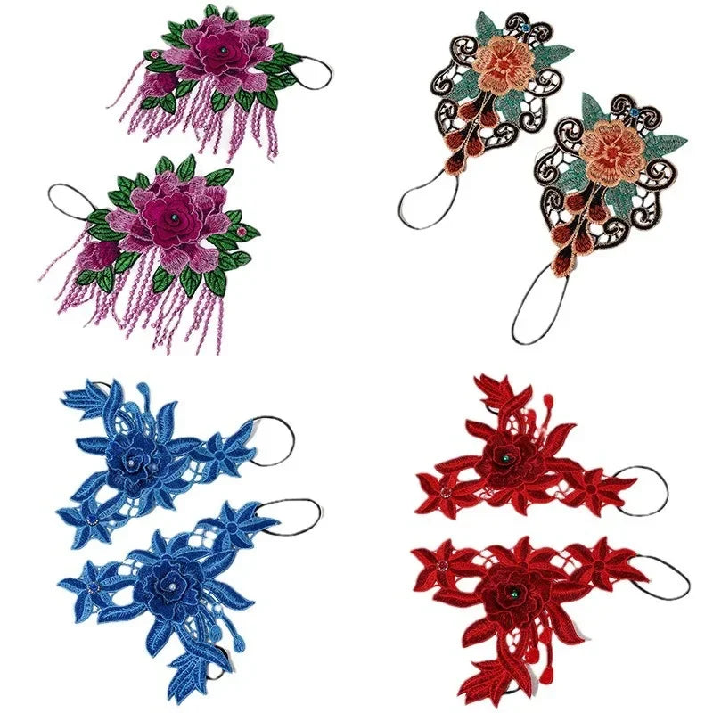 Flower Fairy Wrist Cuffs Embroidered Wristband Dance Accessories