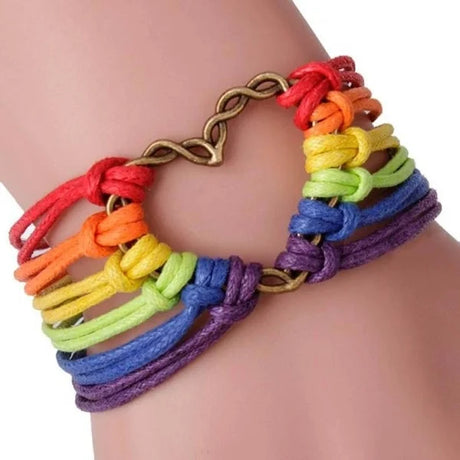 Rainbow Pride Love Heart Bracelets