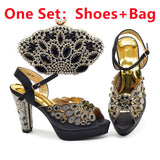 Peacock Peep-Toe Party Pumps Matching Bag and Shoes Set