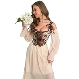 Meadow's Renaissance Lace Up Boned Floral Corset