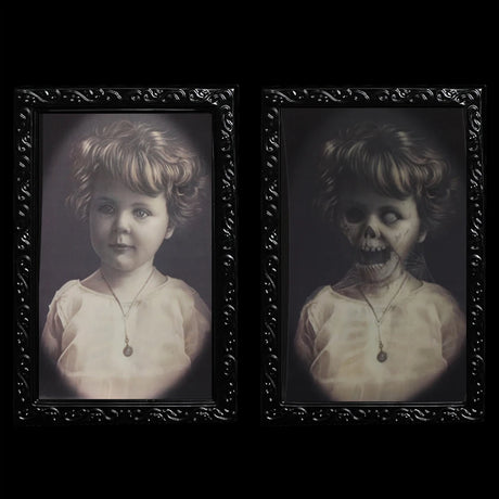 Horror Portraits Changing Face Ghost Halloween Decoration 3D Ghost Picture Frame