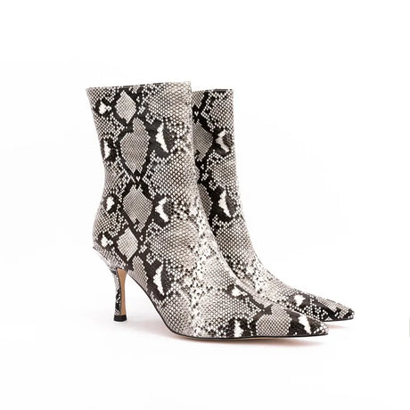 Sssseriously Ssssasssy Sssshort Boots Black Red Snake Ankle Boots