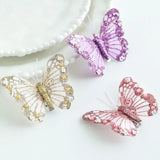 Glitter Christmas Butterflies Ornaments Sparkling Christmas Tree Decorations with Clips