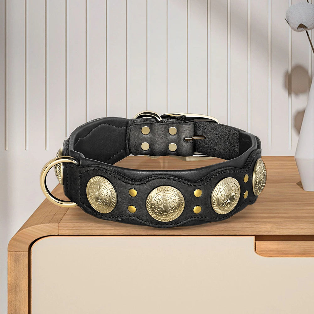 Roman's Genuine Leather Dog Collar Medieval Cosplay Pet Accessories