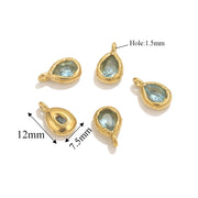 5pcs Stainless Steel Drop Crystal Charms For Jewellery Making DIY Earrings Bracelet