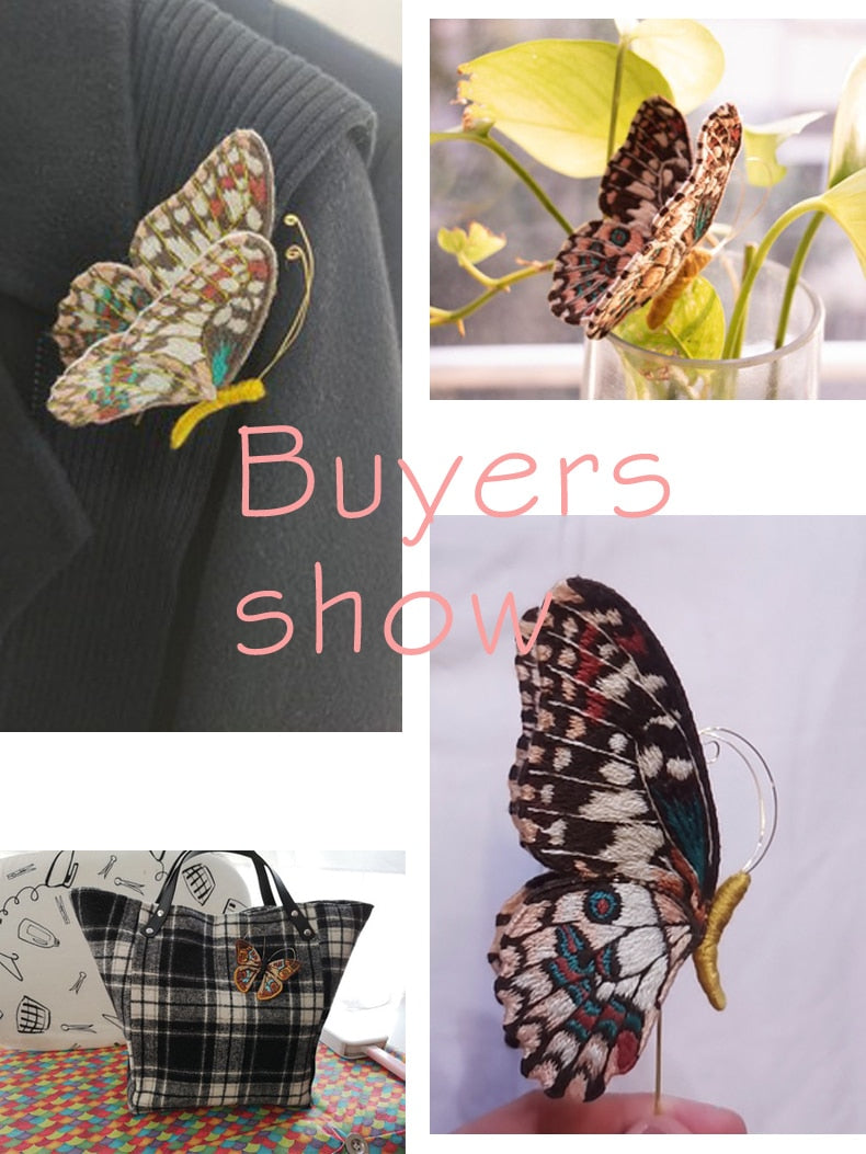 Beginner Butterfly Embroidery Kits With Hoop DIY Brooch Embroidery Kit