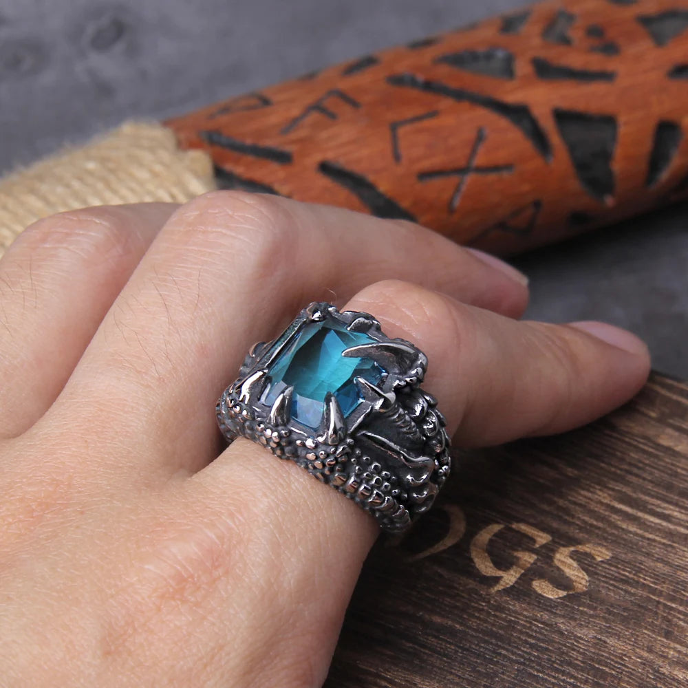 Dragon's Treasure Ring Stainless Steel with Wooden Box
