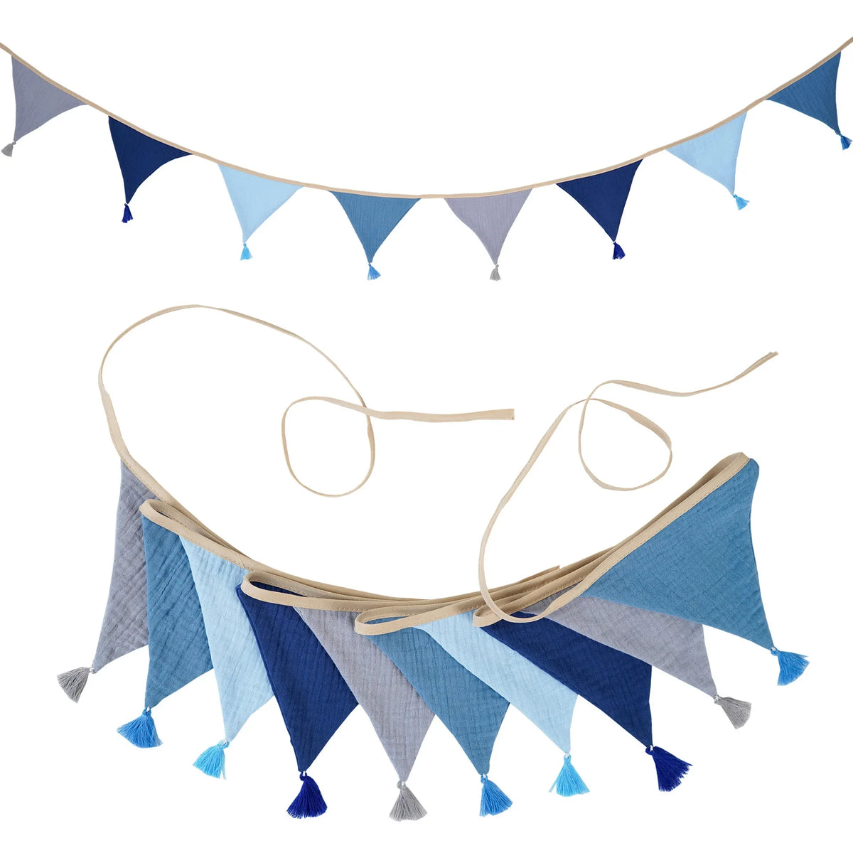 Children's Bunting 10 Triangle Flags with Tassles Party Decor Carnival Banner Garland 2.6M/8.5FT