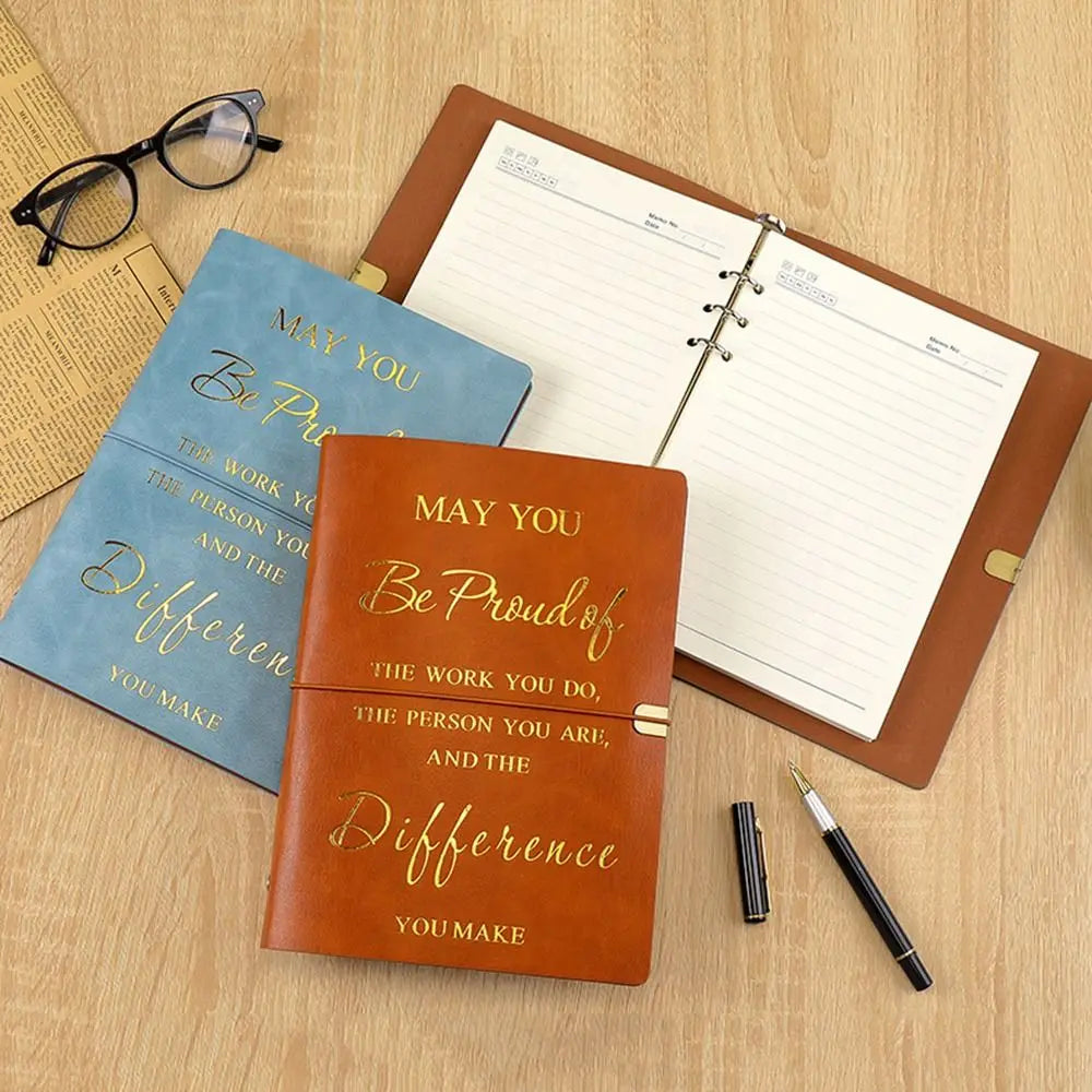 Teacher Colleague Employee Nurse Appreciation Gift 80 Sheets A5 Soft PU Leather Cover Loose-leaf Notebook