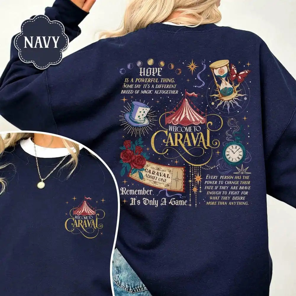 Remember It's Only Game Sweatshirt Caraval Series Bookish Two-sided Pullover Book Fans Jumper