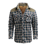 Woodsman Cotton Plaid Jacket Warm Winter Corduroy Patchwork Shirts Fleece Lined
