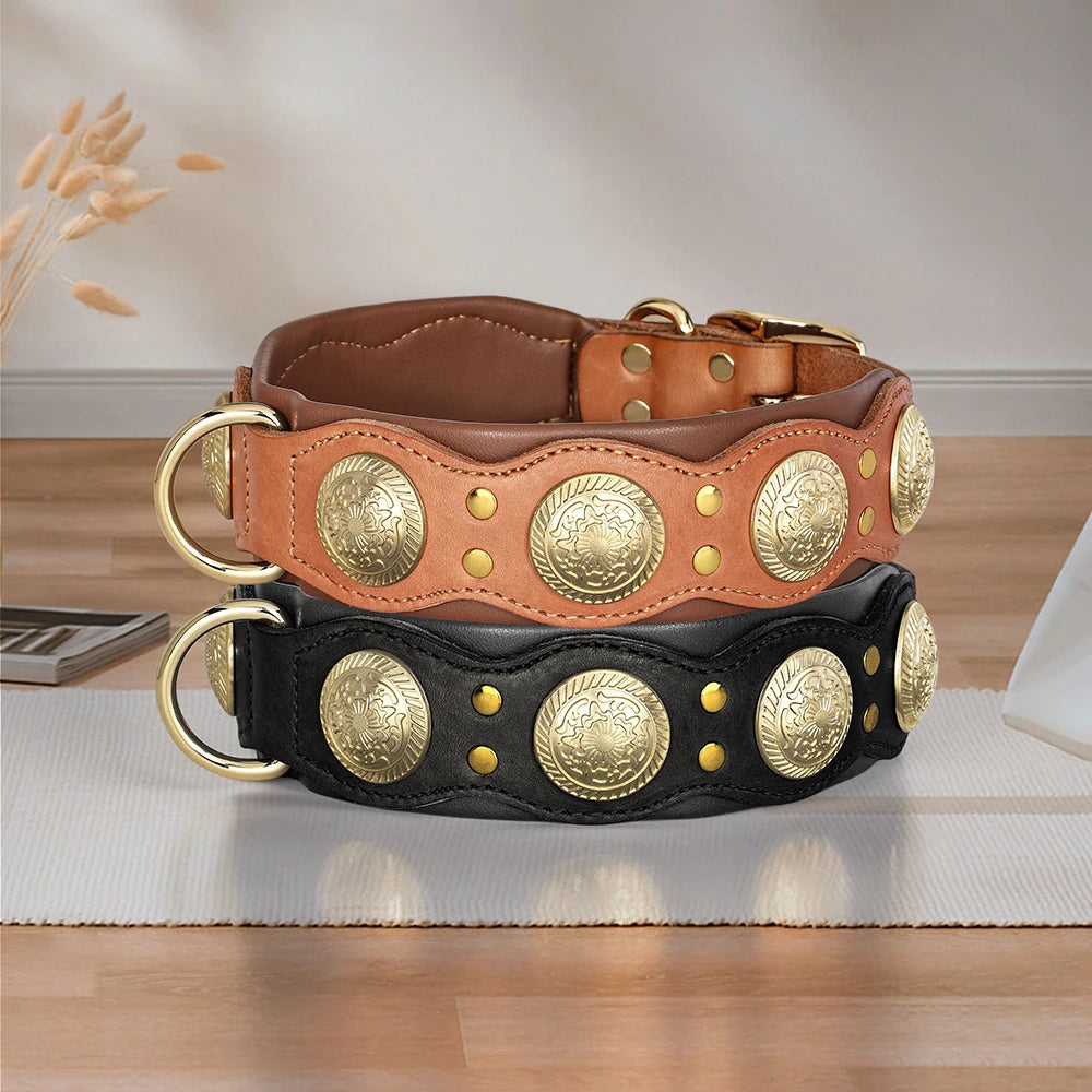 Roman's Genuine Leather Dog Collar Medieval Cosplay Pet Accessories