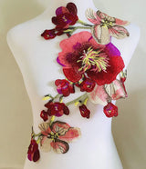 1Pc Large Flower Embroidery Appliqué DIY Clothing Sew On Accessories Patches 56*36cm