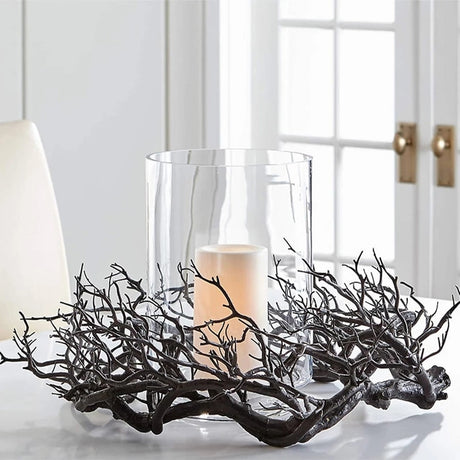 Halloween Black Twig Wreath With Red LED Light Front Door Hanging Home Decor