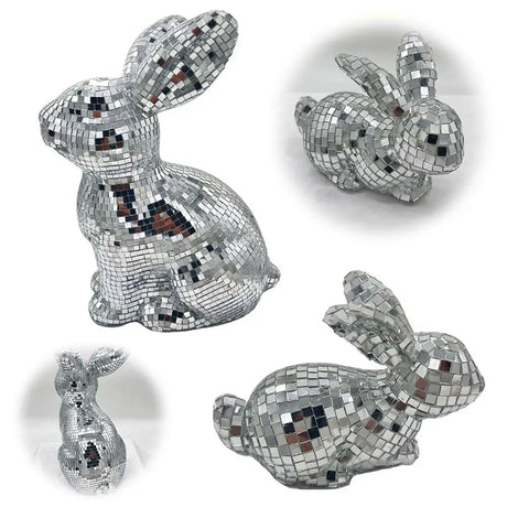 Disco Rabbit Mirror Ball Statue