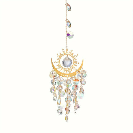 Flaming Sun Crystal Sun Catcher Hanging Decor