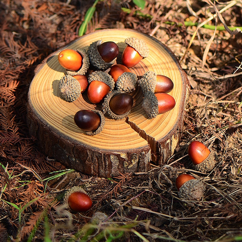 20/50pcs Acorns Mini Artificial Artificial Christmas Decor