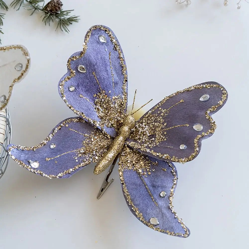 Large Glitter Butterflies Christmas Tree Decorations 25*21cm