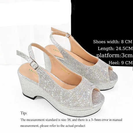 Patty's Peep Toe Shoes and Matching Bag Comfortable Party Shoes Platform Flats