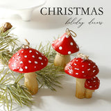 1/3Pcs Red Mushroom Christmas Tree Hanging Ornaments