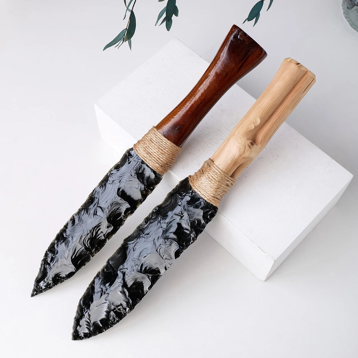 Vorgan The Dozer's Obsidian Daggers Natural Stone Altar Knives