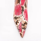 Sssseriously Ssssasssy Sssshort Boots Black Red Snake Ankle Boots