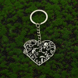 Forest Love Heart Mushroom And Mouse Keyring
