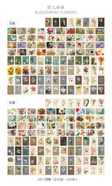 100pcs Vintage Plant Butterfly Kraft Paper Double-sided Note Cards