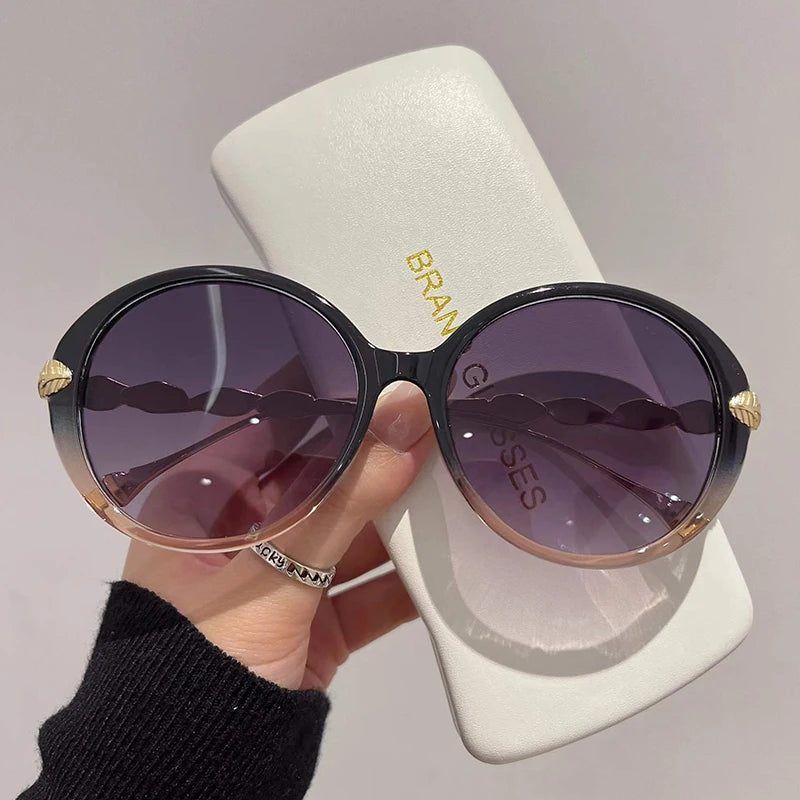 Shania's Round Sunglasses Oversized Vintage Shades