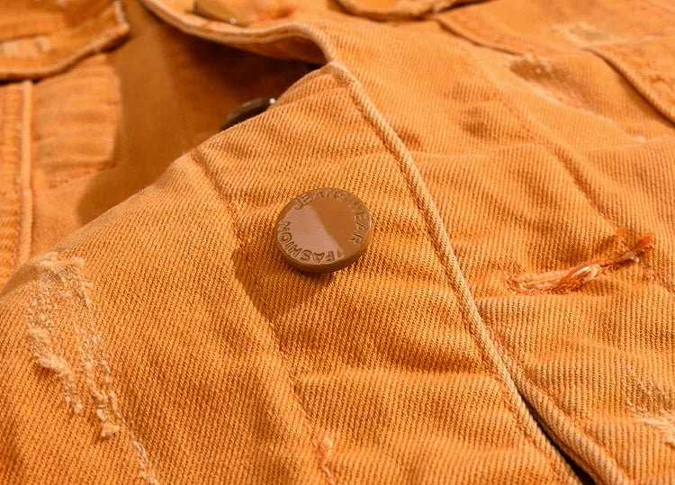 Woodsman Ripped Denim Vests Jackets
