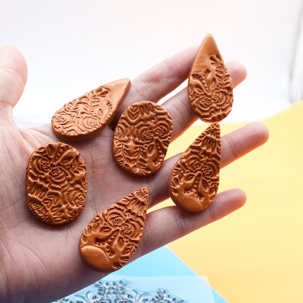 9cm Mandala Pottery Polymer Clay Texture Sheets Embossing Stamp