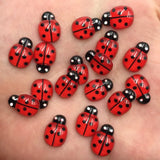 Sixty Mini Red Ladybug Beetles Resin 9mm*13mm Flatback Cabochon DIY Craft