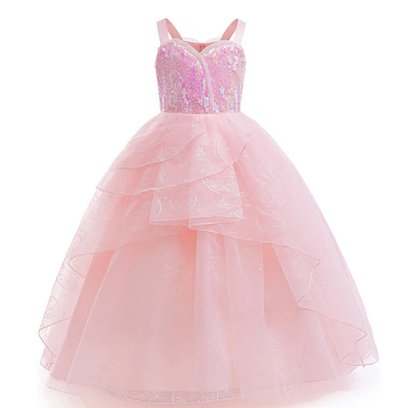 Wicked Glinda and Elphaba Girl's Tiered Costume Dress Sets Witch Halloween Book Week