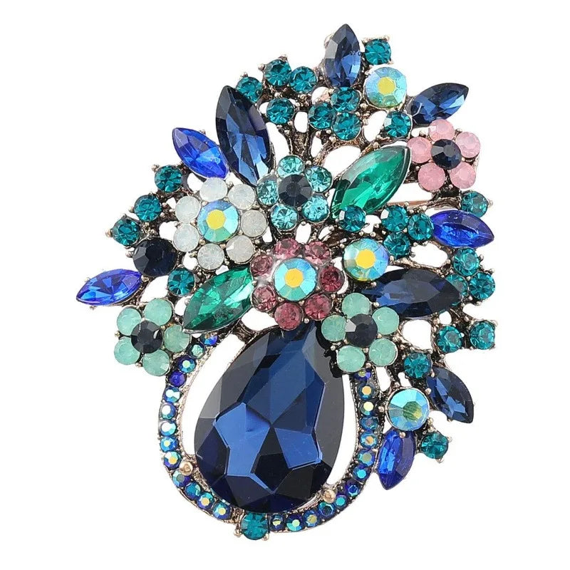 Blue Posey Brooch