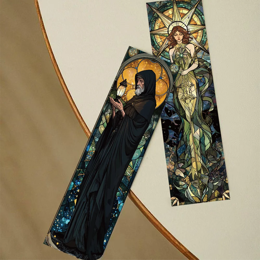 30pcs Stained Glass Window Bookmarks