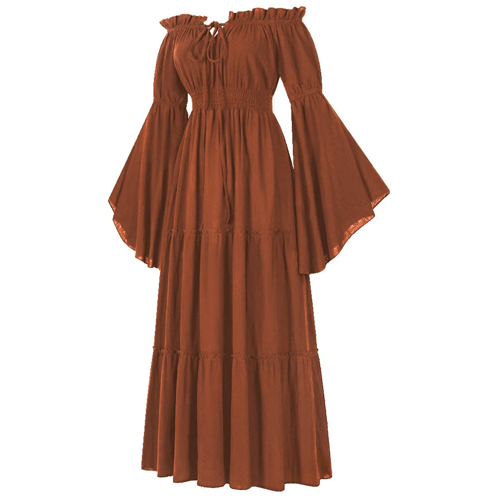 Medieval Folk Cosplay Off Shoulder Dress