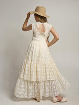 Girls Flower Girl Dress Lace Cotton Maxi Dresses