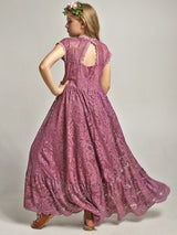 Girls Maxi Lace Chiffon Photoshoot Dresses For 3-15 Years