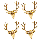 4Pcs Deer Napkin Rings Christmas Elk Head Alloy Xmas Reindeer Dining Table Decor