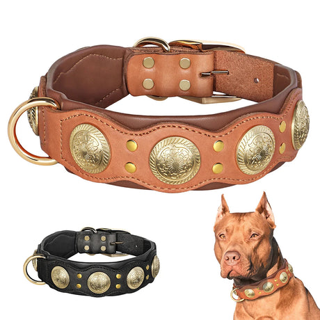 Roman's Genuine Leather Dog Collar Medieval Cosplay Pet Accessories